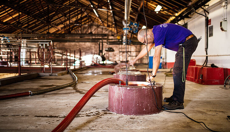 vat room at the Vignerons d’Alignan-Neffies Cooperative Winery for trade customers.